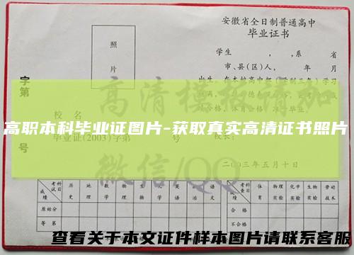 高职本科毕业证图片-获取真实高清证书照片