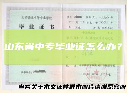 山东省中专毕业证怎么办？