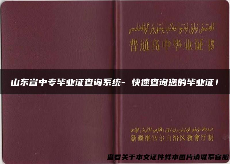山东省中专毕业证查询系统- 快速查询您的毕业证！