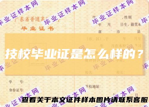 技校毕业证是怎么样的？