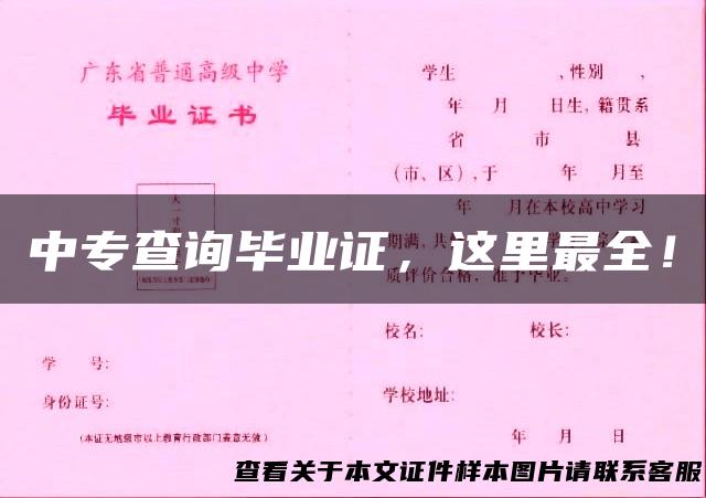 中专查询毕业证，这里最全！