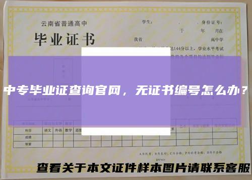 中专毕业证查询官网，无证书编号怎么办？