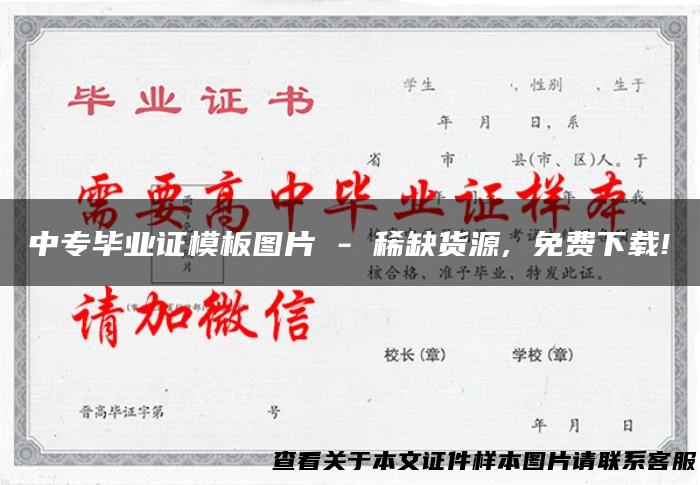 中专毕业证模板图片 - 稀缺货源, 免费下载!