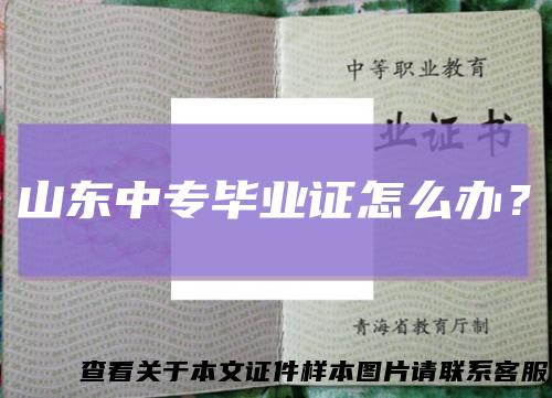 山东中专毕业证怎么办？