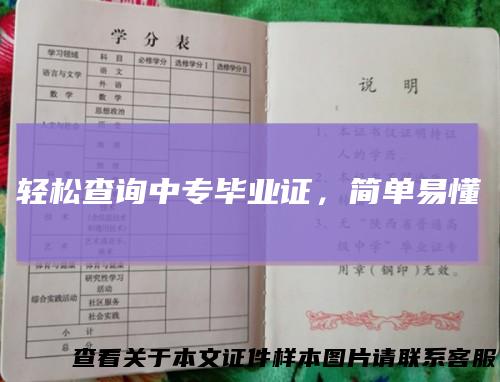 轻松查询中专毕业证,简单易懂