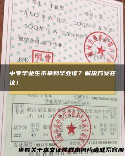 中专毕业生未拿到毕业证？解决方案在这！
