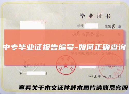 中专毕业证报告编号-如何正确查询