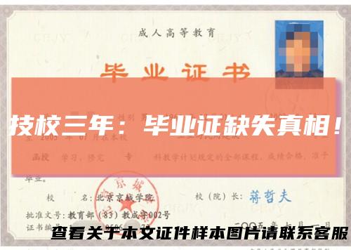 技校三年：毕业证缺失真相！