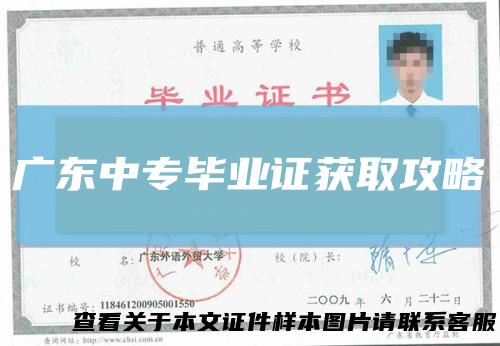 广东中专毕业证获取攻略