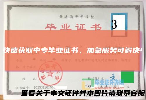 快速获取中专毕业证书，加急服务可解决!