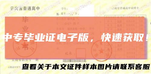 中专毕业证电子版，快速获取！