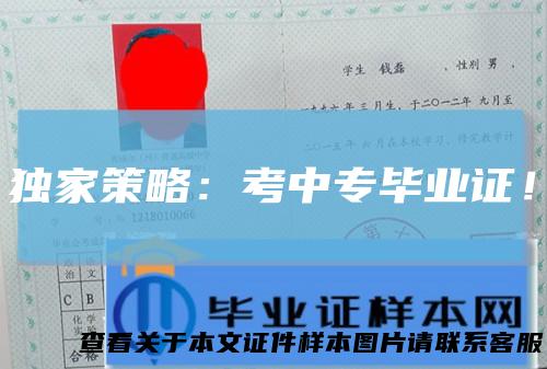 独家策略：考中专毕业证！