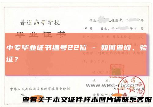 中专毕业证书编号22位-如何查询、验证?