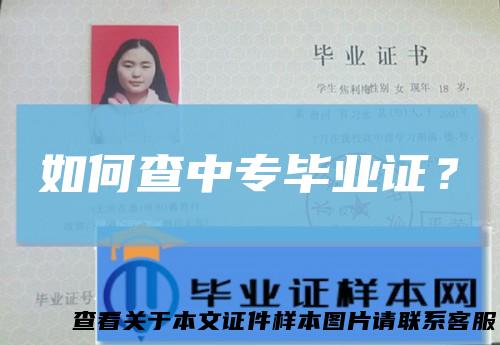 如何查中专毕业证?