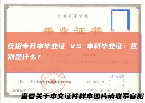 统招专升本毕业证 VS 本科毕业证：区别是什么？