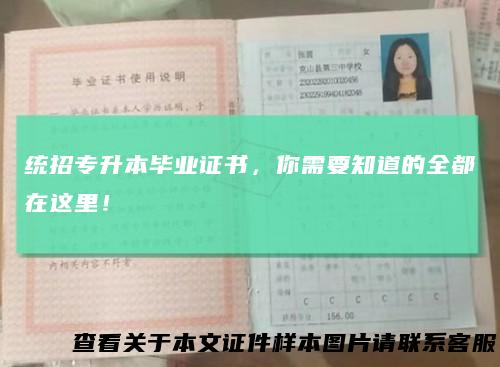 统招专升本毕业证书,你需要知道的全都在这里!