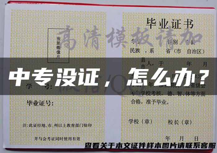 中专没证，怎么办？