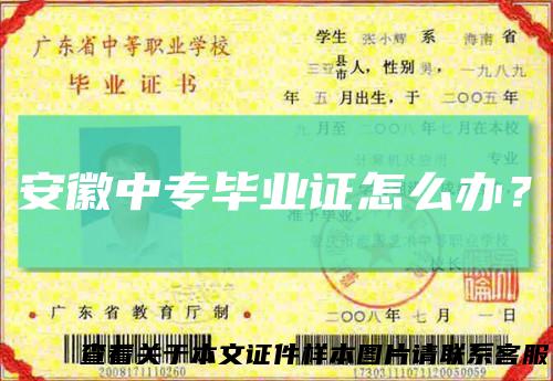 安徽中专毕业证怎么办？
