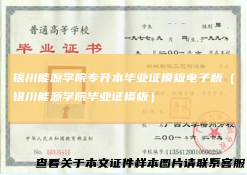 银川能源学院专升本毕业证模板电子版（银川能源学院毕业证模板）