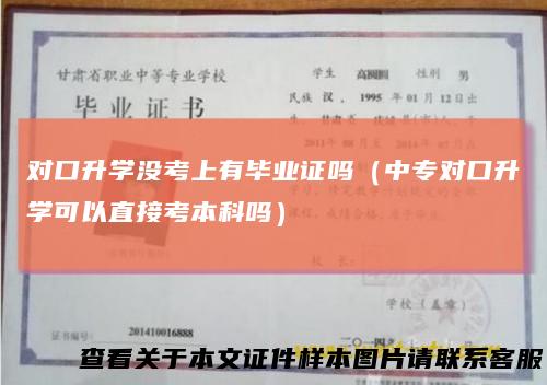 对口升学没考上有毕业证吗（中专对口升学可以直接考本科吗）