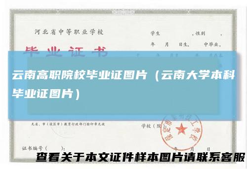 云南高职院校毕业证图片（云南大学本科毕业证图片）