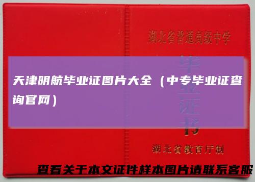 天津明航毕业证图片大全（中专毕业证查询官网）
