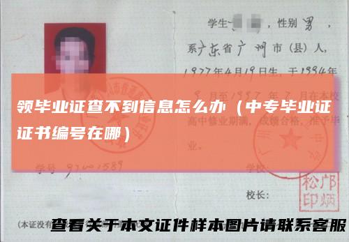 领毕业证查不到信息怎么办(中专毕业证证书编号在哪)
