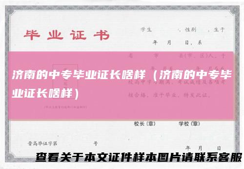 济南的中专毕业证长啥样（济南的中专毕业证长啥样）