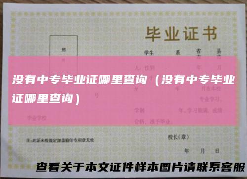 没有中专毕业证哪里查询（没有中专毕业证哪里查询）