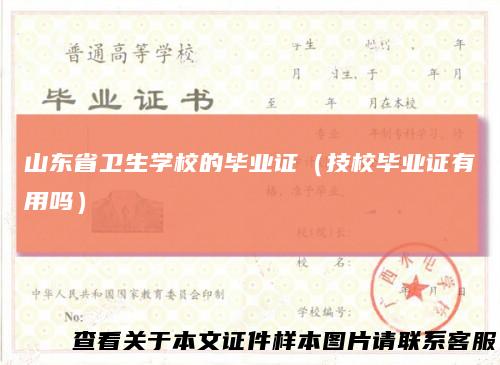 山东省卫生学校的毕业证（技校毕业证有用吗）