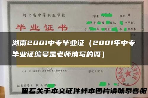 湖南2001中专毕业证（2001年中专毕业证编号是老师填写的吗）