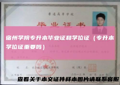 宿州学院专升本毕业证和学位证（专升本学位证重要吗）