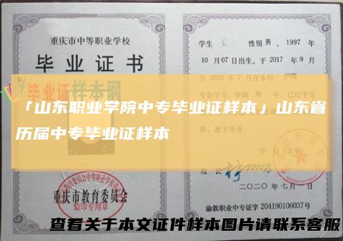 「山东职业学院中专毕业证样本」山东省历届中专毕业证样本