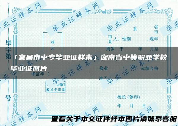 「宜昌市中专毕业证样本」湖南省中等职业学校毕业证图片