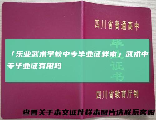 「乐业武术学校中专毕业证样本」武术中专毕业证有用吗