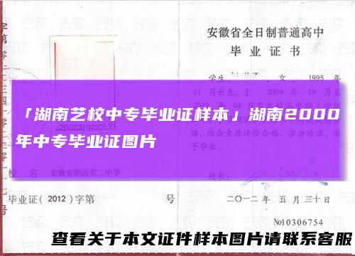 「湖南艺校中专毕业证样本」湖南2000年中专毕业证图片