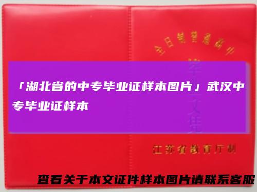「湖北省的中专毕业证样本图片」武汉中专毕业证样本