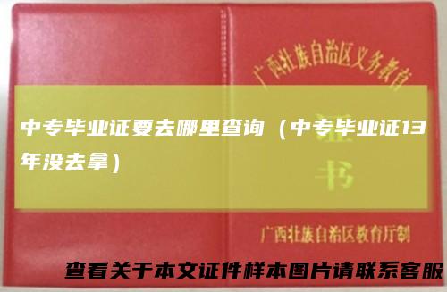 中专毕业证要去哪里查询（中专毕业证13年没去拿）