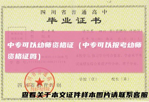 中专可以幼师资格证（中专可以报考幼师资格证吗）