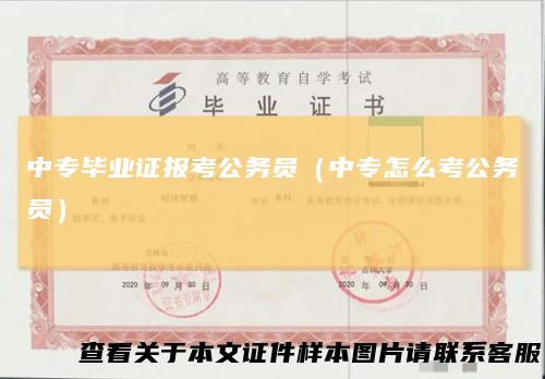 中专毕业证报考公务员(中专怎么考公务员)