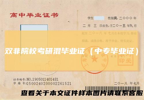 双非院校考研混毕业证（中专毕业证）