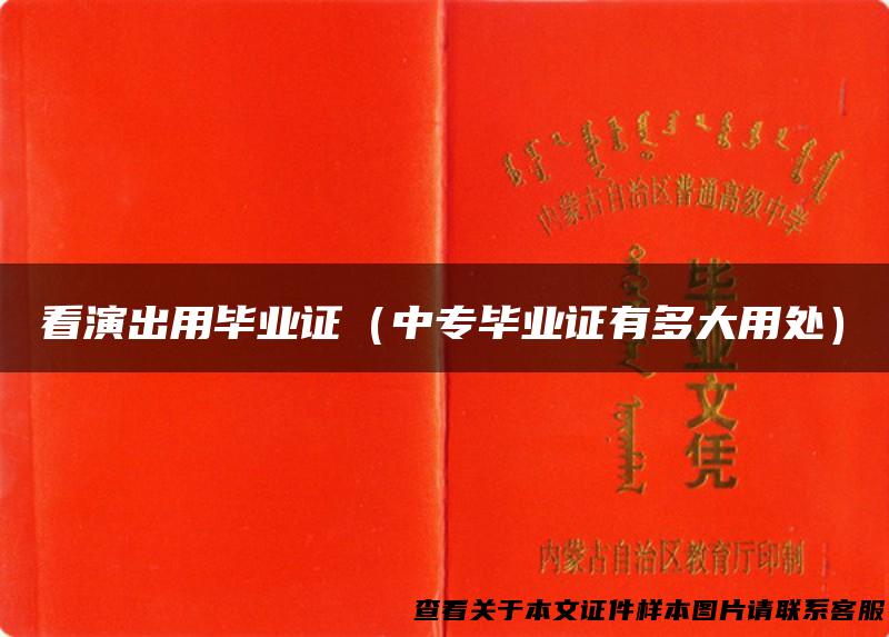 看演出用毕业证（中专毕业证有多大用处）