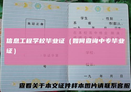 信息工程学校毕业证（如何查询中专毕业证）