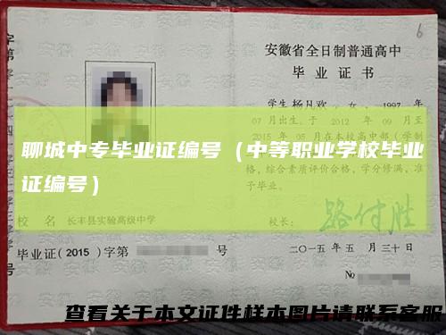 聊城中专毕业证编号（中等职业学校毕业证编号）