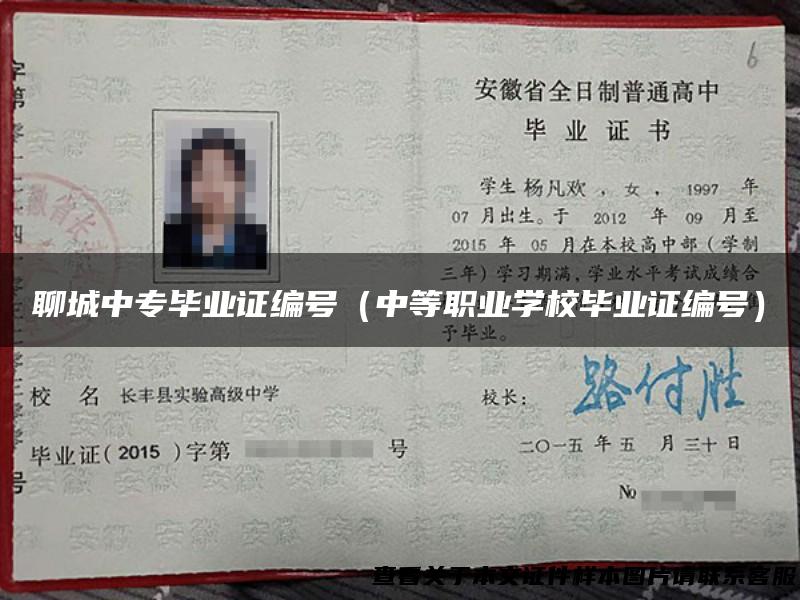 聊城中专毕业证编号（中等职业学校毕业证编号）