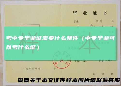 考中专毕业证需要什么条件（中专毕业可以考什么证）