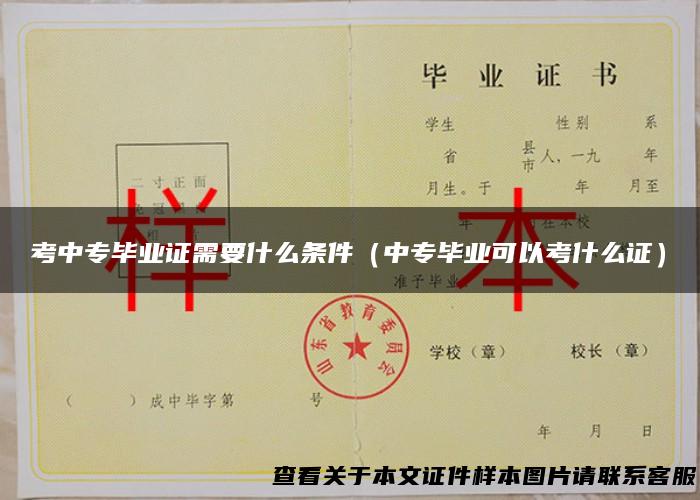考中专毕业证需要什么条件（中专毕业可以考什么证）