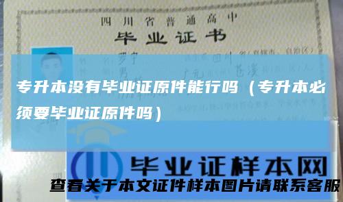 专升本没有毕业证原件能行吗（专升本必须要毕业证原件吗）