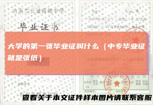 大学的第一张毕业证叫什么（中专毕业证就是张纸）
