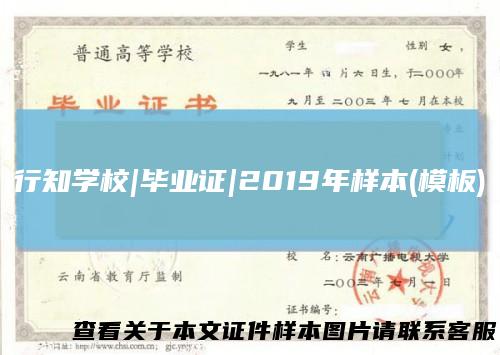 行知学校|毕业证|2019年样本(模板)